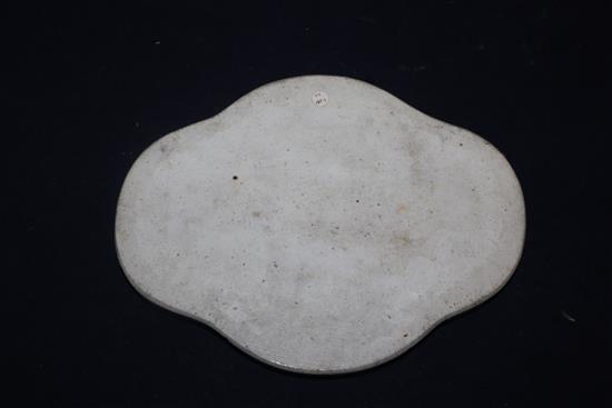 A Chinese blue and white tray length 19cm